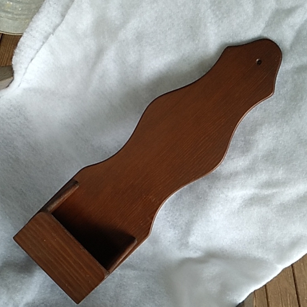 Vintage wooden farmhouse primitive matchbox holder wall deco